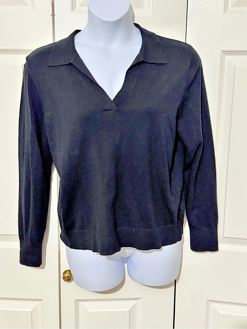 J crew Black Long Sleeve Blouse L